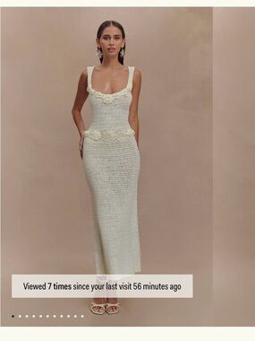 Meshki Cream Crochet Maxi Dress